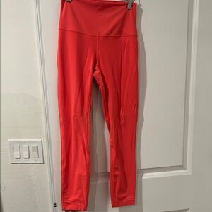 Coral Pink High-Waisted Leggings